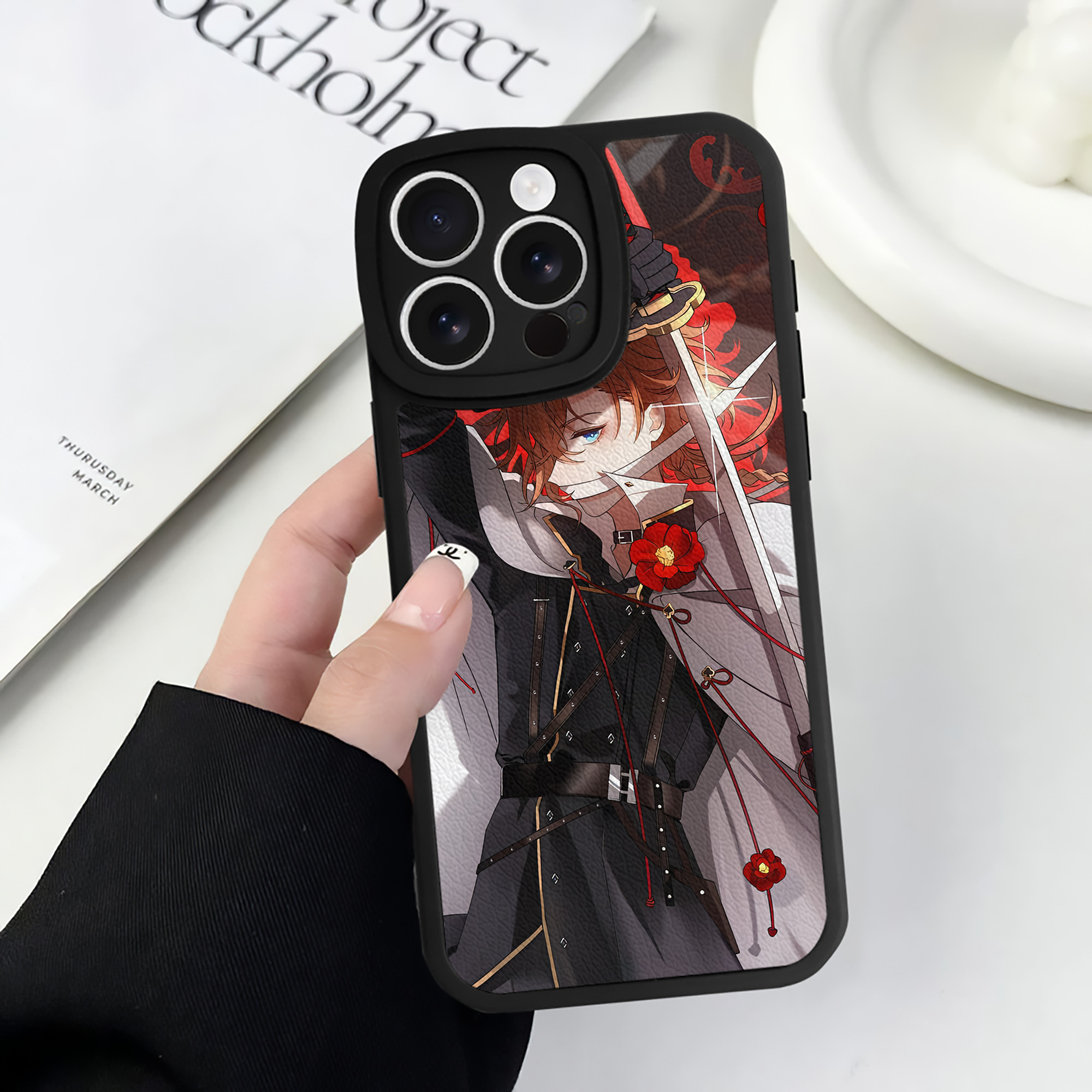 （画像用） 文豪ストレイドッグス Bungo Stray Dogs 【iPhone 16シリーズ対応】シリコンスマホケース（レザー調） 材質：シリコン